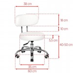 Professional pedicure & cosmetics stool white - 0119727 OFFERS