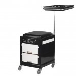 Professional pedicure assistant with black stool - 0125885 PEDICURE STOOLS
