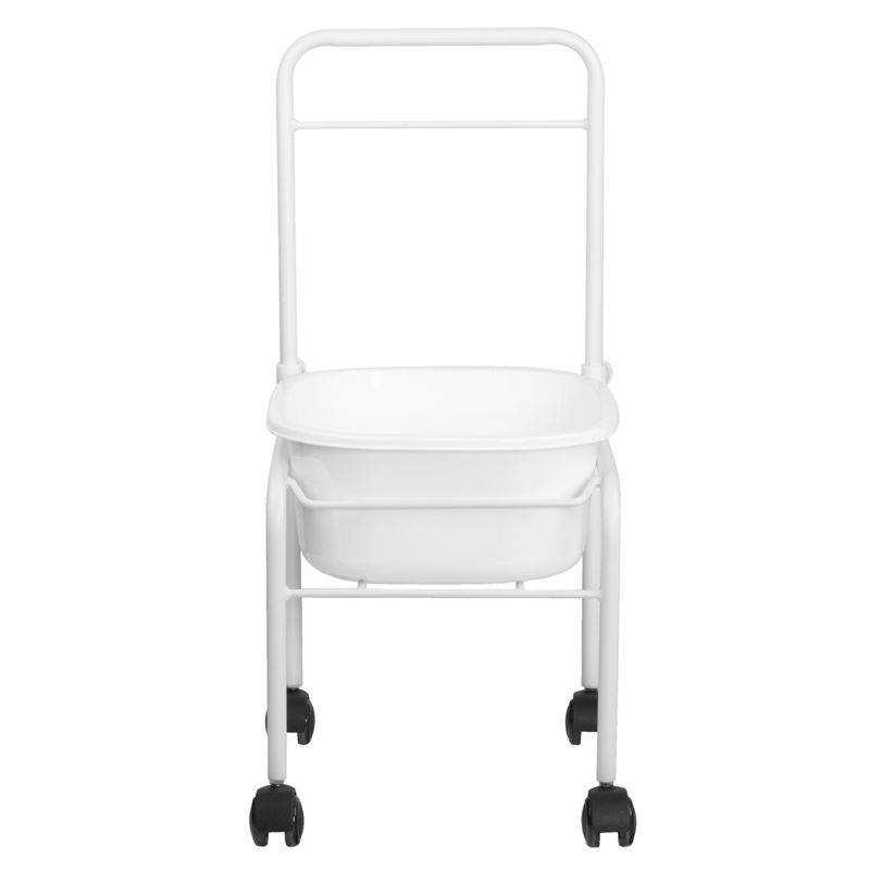 Professional wheeled Pedicure Assistant with basin White - 0126397 FOOTSTOOLS-HELPERS