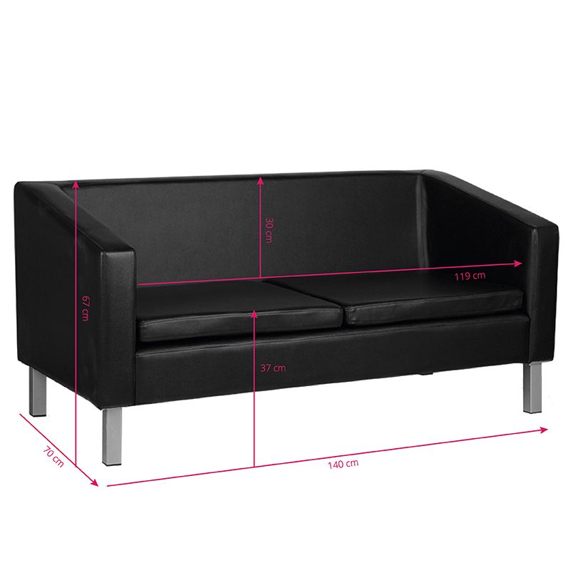 Professional waiting sofa Gabbiano BM18003 Black - 0126716 WAITING-RECEPTION & HAIRDRESSING CONSOLE-MIRRORS