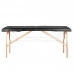 Folding Wooden Massage Bed 2 Seat Comfort Black  - 0126967 STANDARD BEDS - PORTABLE BEDS