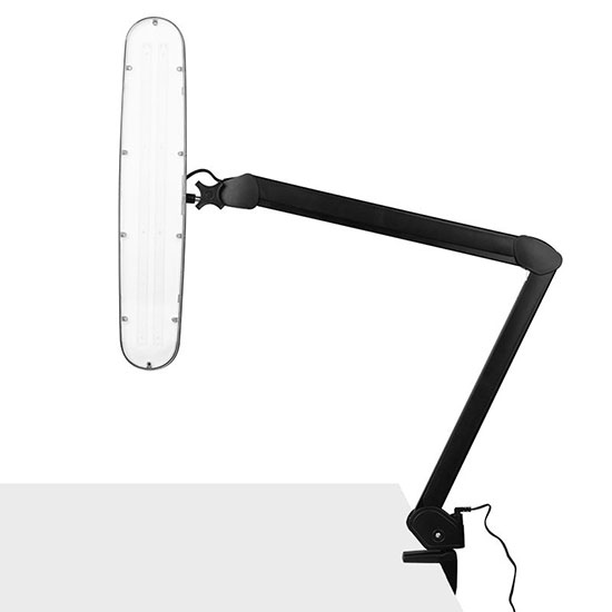 LED ELEGANT working lamp High Quality with vise and fixed lighting Black - 0127411 BENCH WORKING LIGHTS 