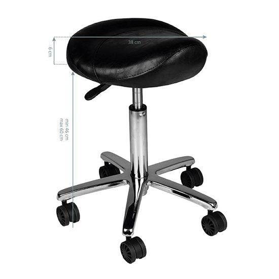 Professional hair salon & aesthetic stool black - 0129899 STOOLS WITHOUT BACK