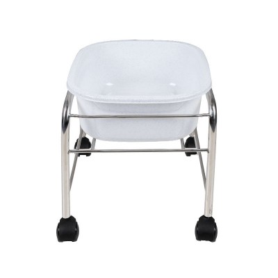 Wheeled pedicure assistant with basin Chrome - 0131508