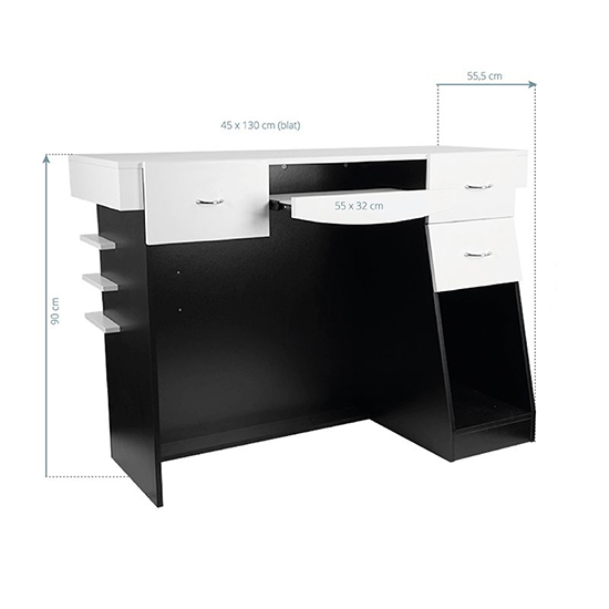 Beauty Salon Reception Black & White - 0132161 WAITING-RECEPTION & HAIRDRESSING CONSOLE-MIRRORS