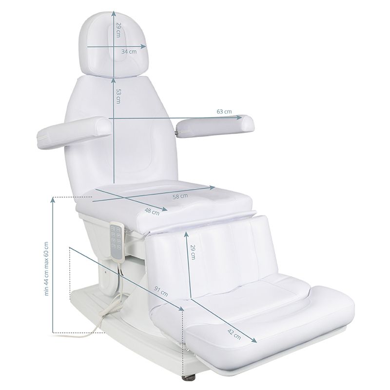 Professional electric chair with 4 motors White - 0132856 CHAIRS WITH ELECTRIC LIFT