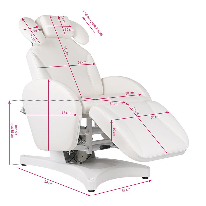 Professional electric chair Ivette White - 0133148 CHAIRS WITH ELECTRIC LIFT