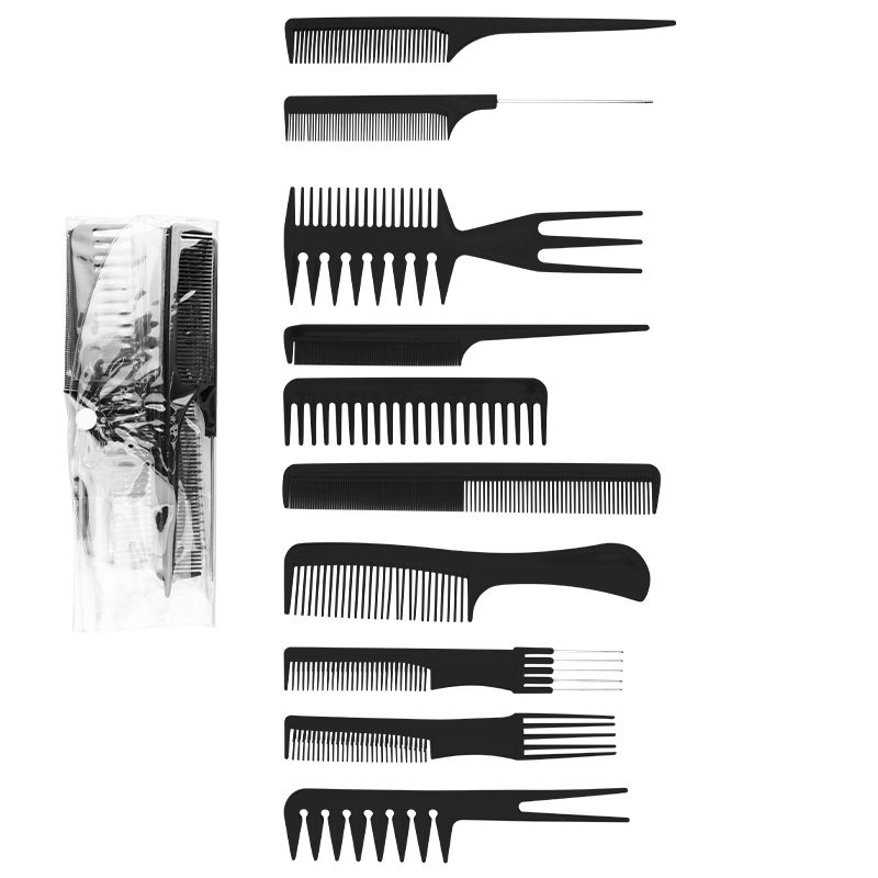Professional set of combs N-19 10 pieces Black - 0133295 COMBS