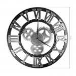 Decorative hair salon clock Silver Gears - 0135174 WALL CLOCKS