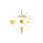 Decorative hair salon sticker clock Gold - 0135184 WALL CLOCKS