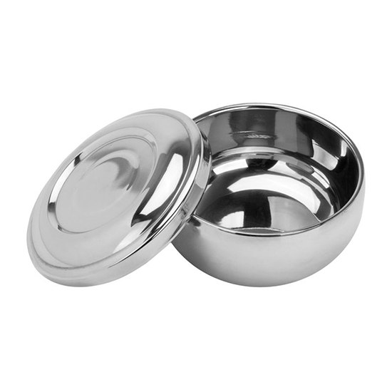 Metal shaving bowl with lid H-24 - 0137391 BARBER TOOLS