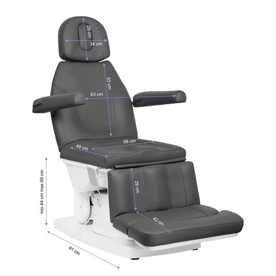 Professional electric aesthetic chair with 4 motors Gray  - 0137752 CHAIRS WITH ELECTRIC LIFT