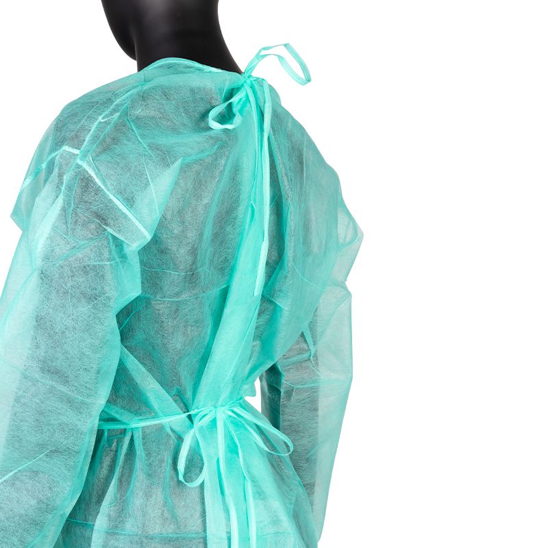 Disposable medical apron with long sleeve Green 10 pieces - 0138275 SINGLE USE PRODUCTS