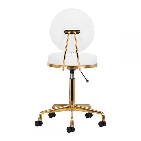 Professional manicure & cosmetic stool Comfort White-Gold - 0140260 OFFERS