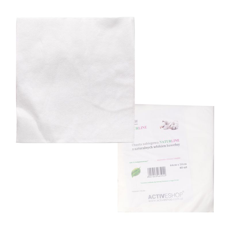 Naturline cotton cloth for aesthetic treatments 44x50cm 40pcs. - 0140783 SINGLE USE PRODUCTS