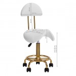 Professional manicure & cosmetic stool gold white - 0140907 MANICURE CHAIRS - STOOLS