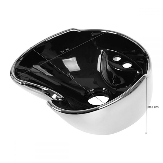Professional bath tub in black/silver color - 0141011 ФРИЗЬОРСКИ ИЗМИВНИ КОЛОНИ