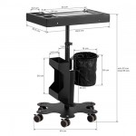 Professional wheeled tattoo and aesthetics assistant Black–0141171 HELPING CABINETS & RECEPTION - WAITING FURNITURE