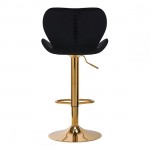 Bar stool velvet QS-B15 Black - 0141185 MAKE-UP FURNITURE