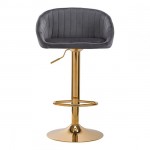 Bar stool velvet Gray -  0141189 MAKE-UP FURNITURE