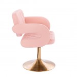 Vanity Chair Νarcissus Gold Base Pink Color-5400184 AESTHETIC STOOLS