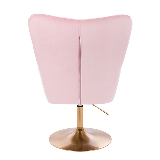 Lounge Chair Gold Base Velvet Pink - 5400192 AESTHETIC STOOLS