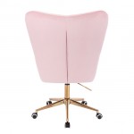 Lounge Chair Gold Velvet Pink - 5400193 AESTHETIC STOOLS