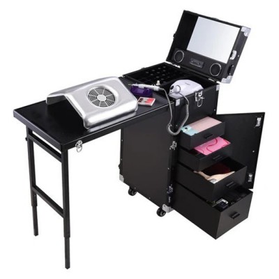 Rolling Makeup & Nail Trolley Case Station 2 in1 with Bluetooth and Speaker - 5866101