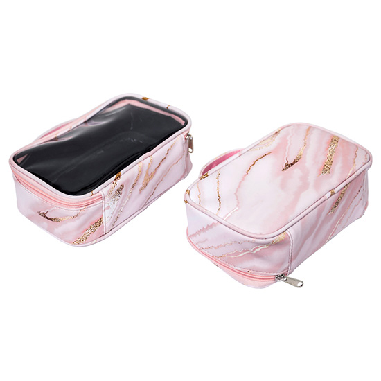 Beauty case PU Leather with organizer bags Flexible Shape Marble - 5866130 MAKE UP - MANICURE - HAIRDRESSING CASES