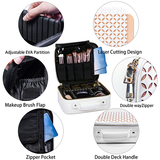 Beauty case PU Leather Laser cut Technology white - 5866145 MAKE UP - MANICURE - HAIRDRESSING CASES