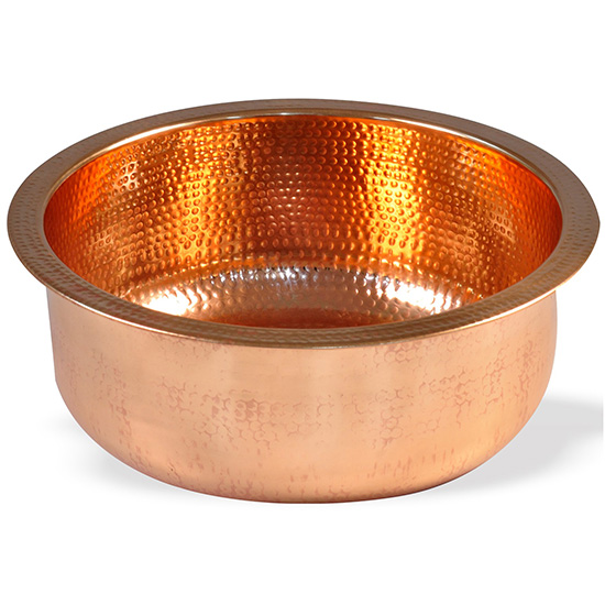  Hammered Handmade Copper Pedicure Bowl and foot rest - 6410001 FOOT SPA