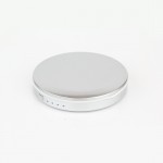 Round compact Led makeup mirror silver 9cm -6900162 HOLLYWOOD MIRRORS
