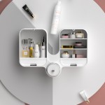 Wall-mounted bathroom cosmetic organizer peach - 6930110 COSMETIC STORAGE BOXES
