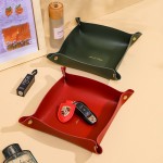 Leather Tray Desk Organizer Red - 6930166 COSMETIC STORAGE BOXES