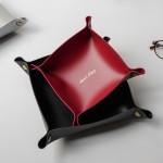 Leather Tray Desk Organizer Red - 6930166 COSMETIC STORAGE BOXES