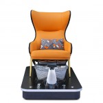 Throne Spa pedicure chair wood frame with Led light Black Base - 6950104 PEDICURE THRONES-SPA CHAIRS