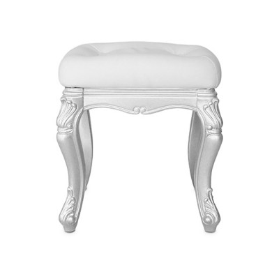Professional pedicure stool Premium Collection White & Silver - 6950121