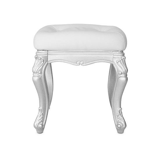 Professional pedicure stool Premium Collection White & Silver - 6950121 PEDICURE STOOLS