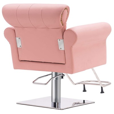 Styling chair Light Pink  stainless steel square base - 6990121