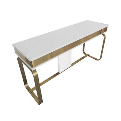 Table marble top and stainless steel holder for 2 persons 150cm- 6990147