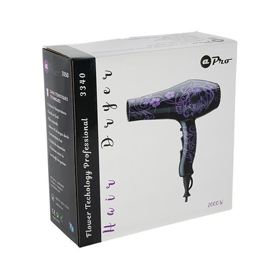 AlbiPro Professional hair dryer Black Flowers 2000 Watt 3340 - 9600036 HAIR ELECTRICALS