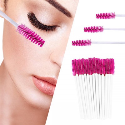Profico disposable eyelash brushes 50pcs. White Pink - 3280349