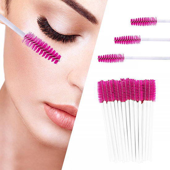Profico disposable eyelash brushes 50pcs. White Pink - 3280349 Special Beauty Trends