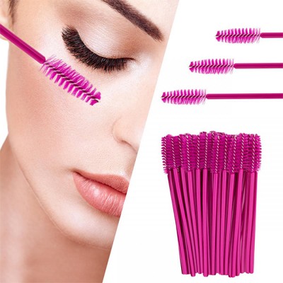 Profico disposable eyelash brushes 50pcs. Dark Pink - 3280351
