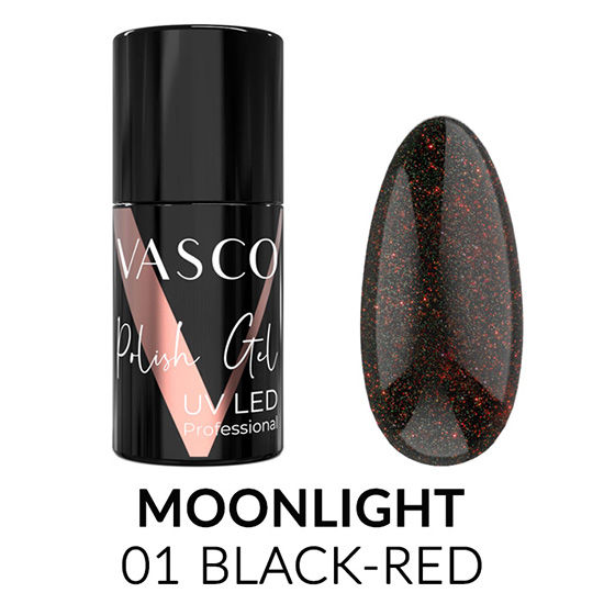 Vasco semi-permanent varnish Moonlight 01 Black-Red 6ml - 8117349 VASCO ГЕЛ ЛАКОВЕ - ВСИЧКИ ЦВЕТОВЕ