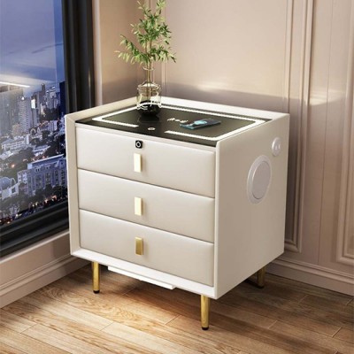 Smart bedside table Leather Passion White - 6900181