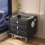 Smart bedside table Leather Passion Dark Gray - 6900185 OFFERS