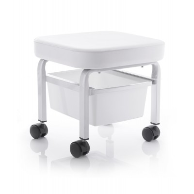 Professional pedicure & cosmetic stool white - 0104914
