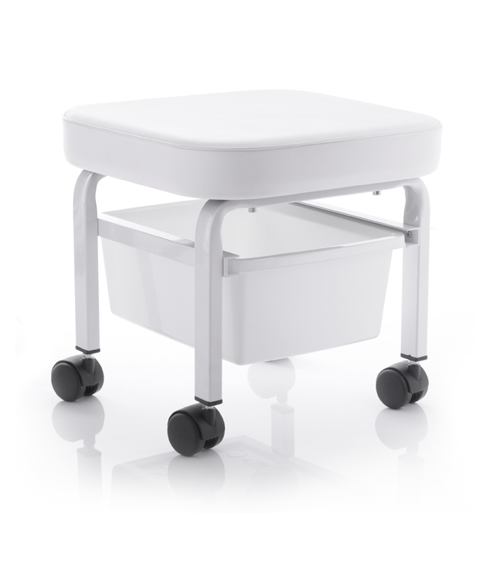 Professional pedicure & cosmetic stool white - 0104914 FOOTSTOOLS-HELPERS