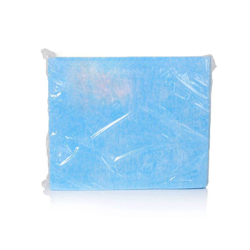 Face scrub fabric with 2 surfaces in blue color 100pcs - 0105815 SINGLE USE PRODUCTS